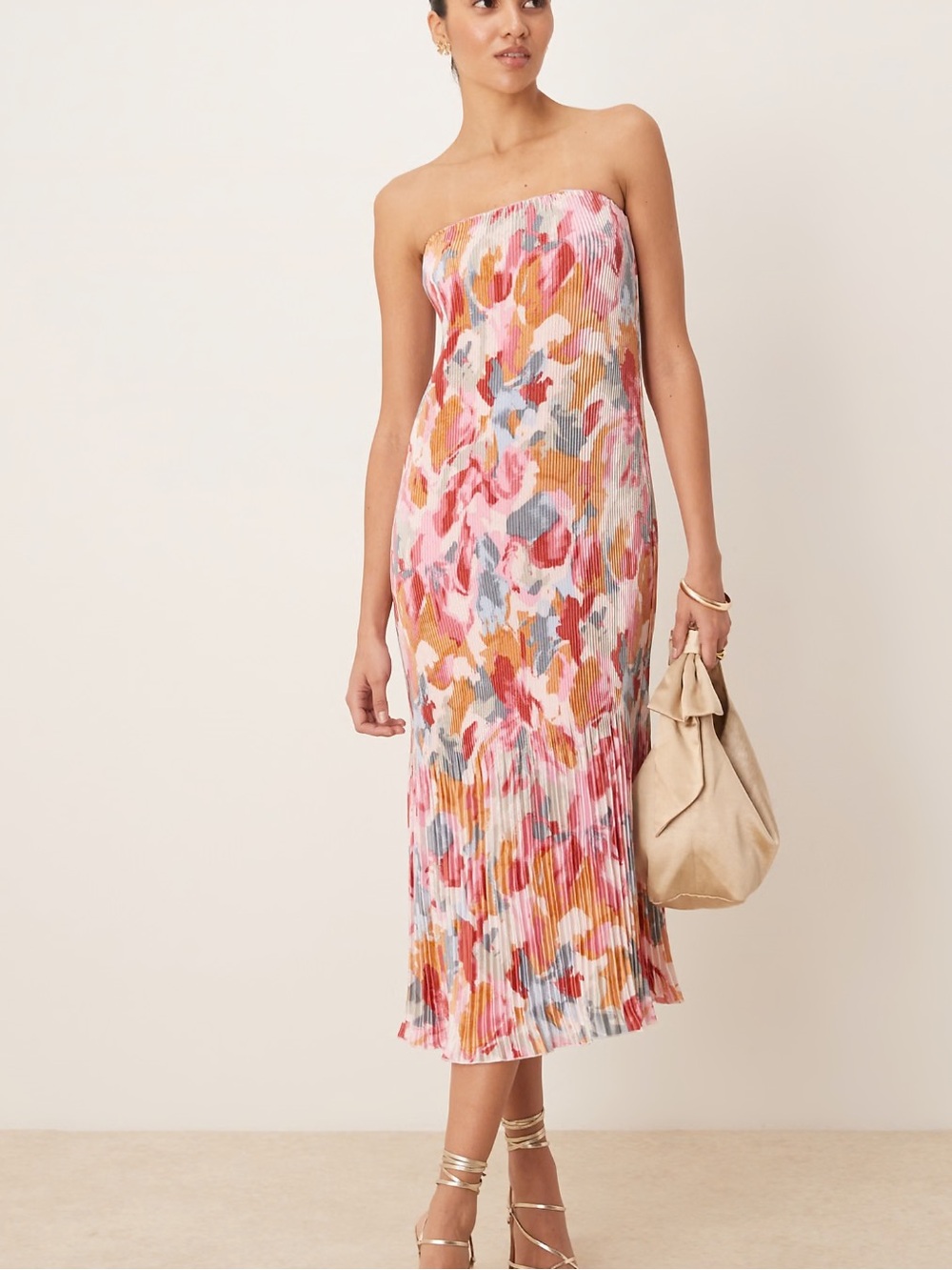 Abercrombie & Fitch strapless Giselle pleat dress. Size medium